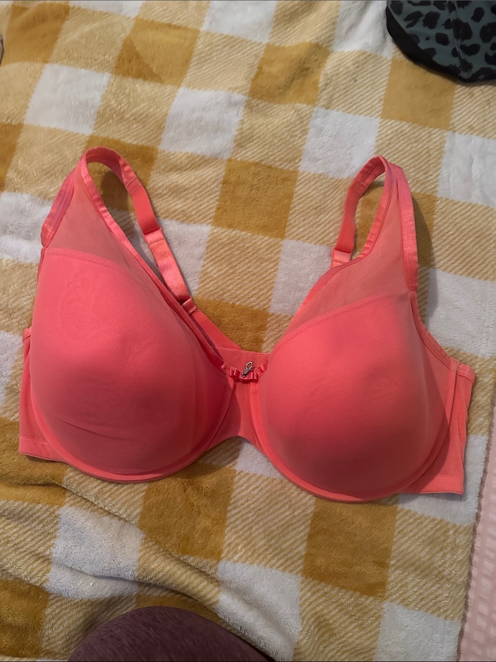 Curvy Couture Coral Pink Full Coverage Seamless Bra